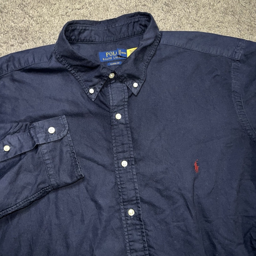 Ralph Lauren Oxford Shirt 2XB Black Red Pony Preppy Mens